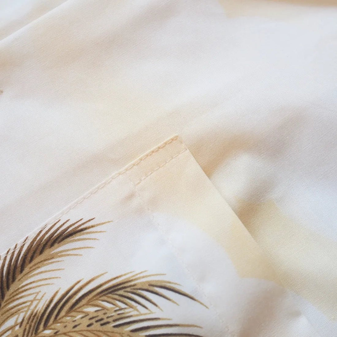 Pahoa Tan Hawaiian Border Shirt – Authentic Hawaiian Border Men's Shirts by Lavahut