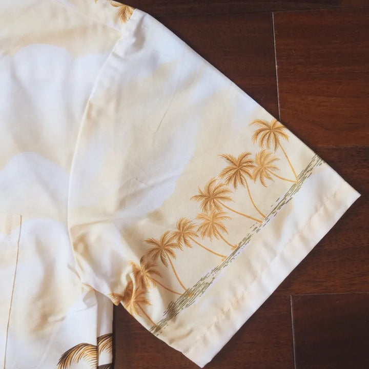 Pahoa Tan Hawaiian Border Shirt – Authentic Hawaiian Border Men's Shirts by Lavahut