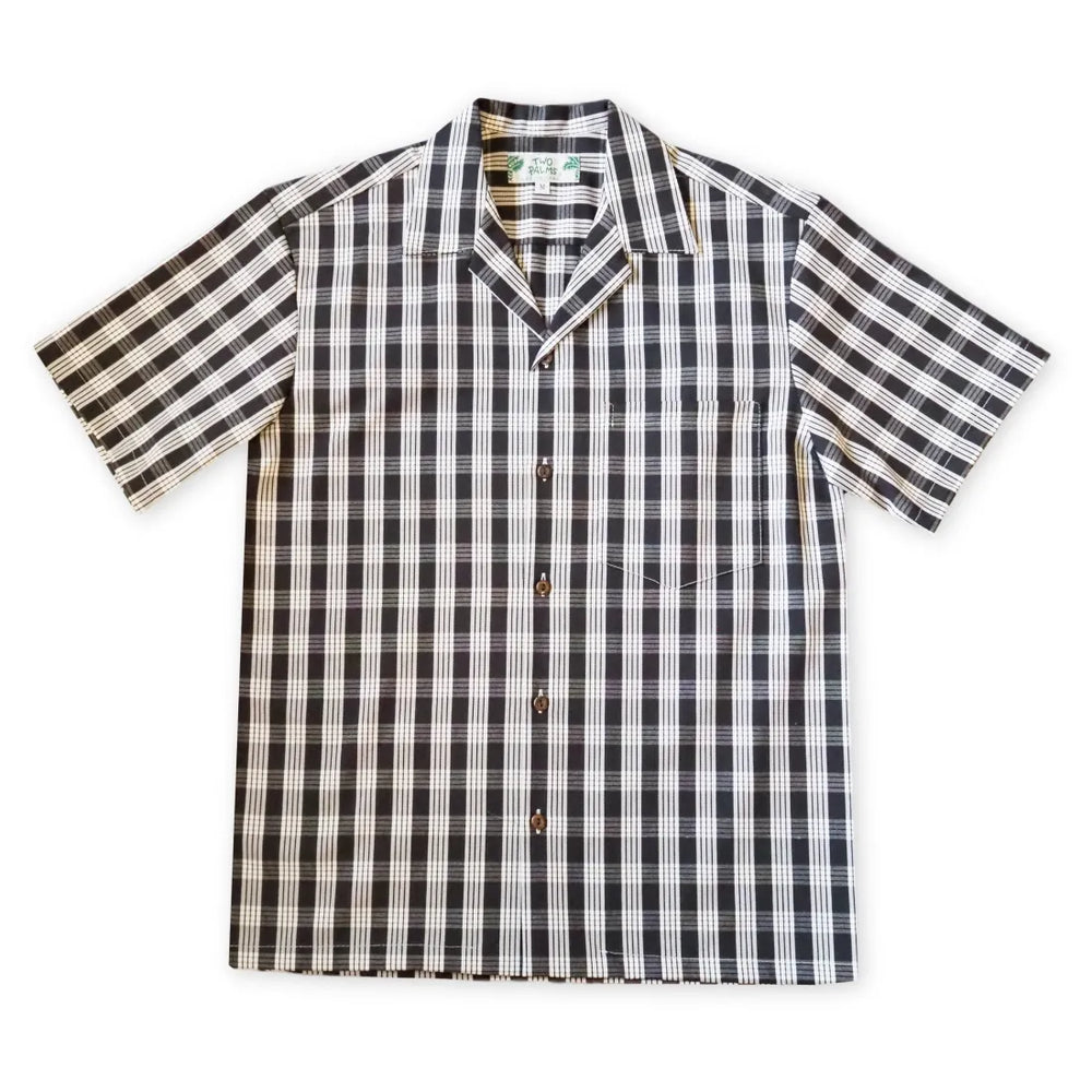 Palaka Black Hawaiian Cotton Shirt - Made in Hawaii