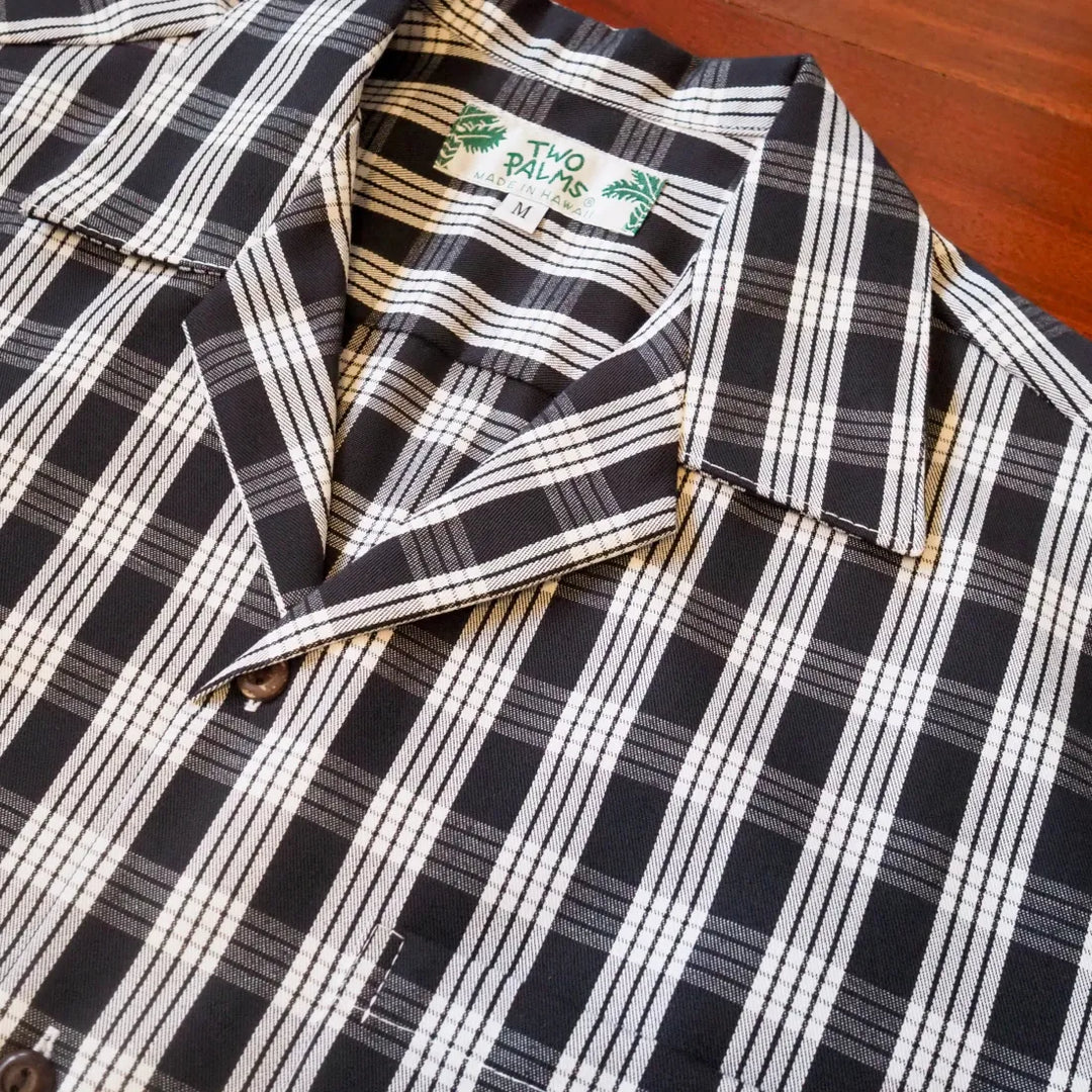 Palaka Black Hawaiian Cotton Shirt - Made in Hawaii