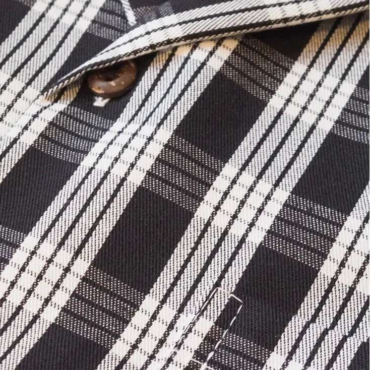 Palaka Black Hawaiian Cotton Shirt - Made in Hawaii