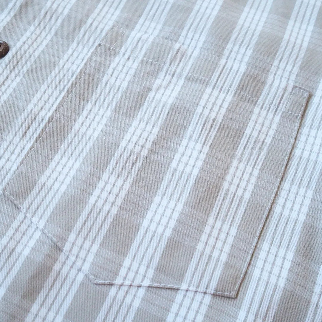 Palaka Grey Hawaiian Cotton Shirt - Made in Hawaii