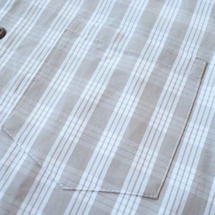 Palaka Grey Hawaiian Cotton Shirt - Made in Hawaii