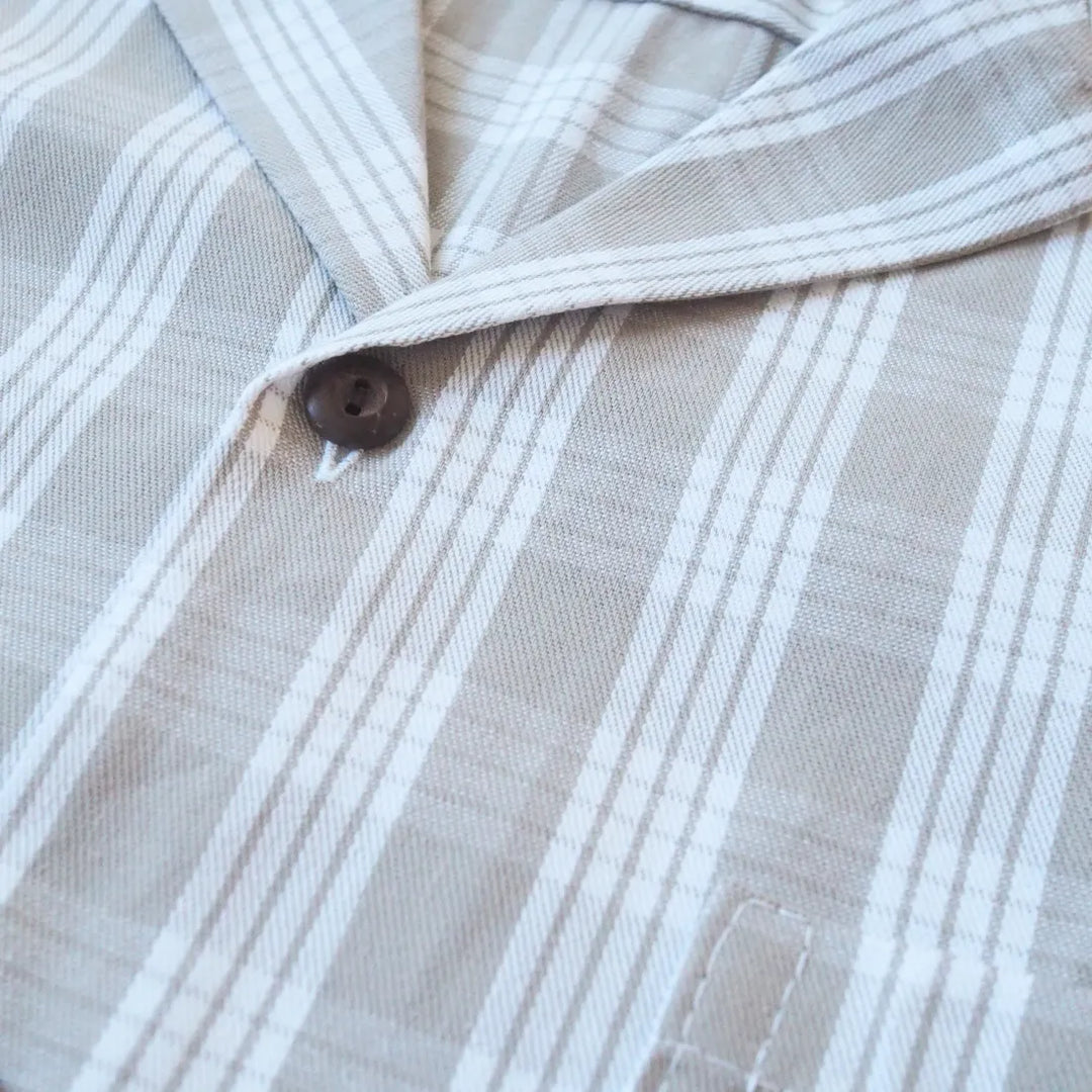 Palaka Grey Hawaiian Cotton Shirt - Made in Hawaii