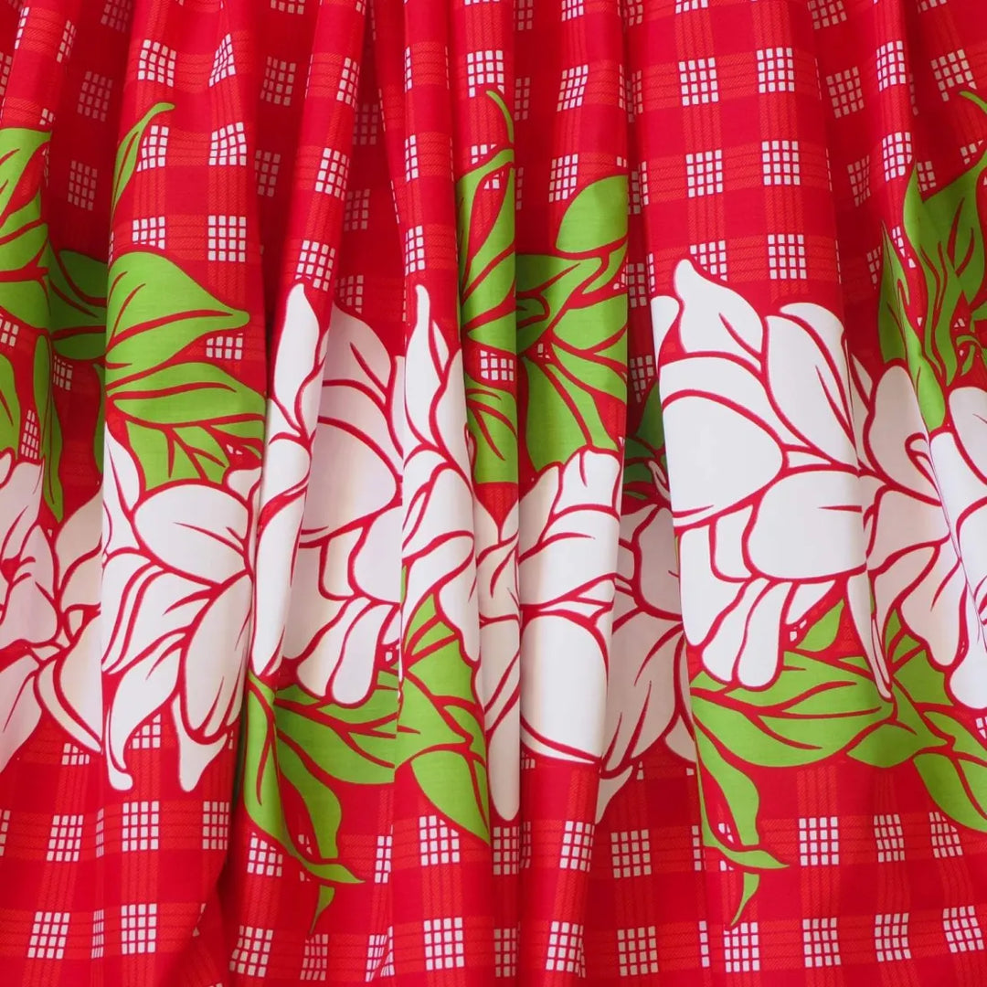 Palaka Red Single Pa’u Hawaiian Hula Skirt - Made in Hawaii