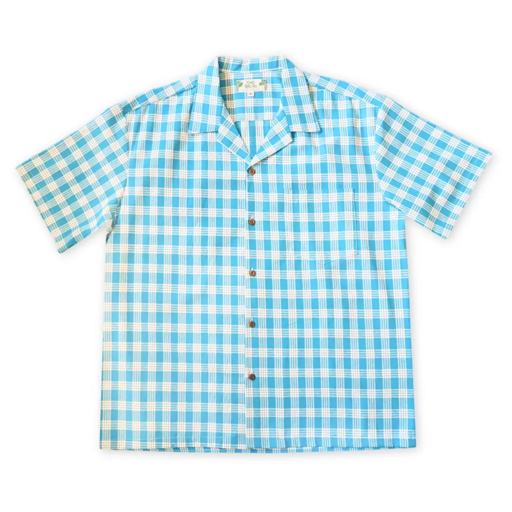 Palaka Teal Hawaiian Cotton Shirt - Made in Hawaii