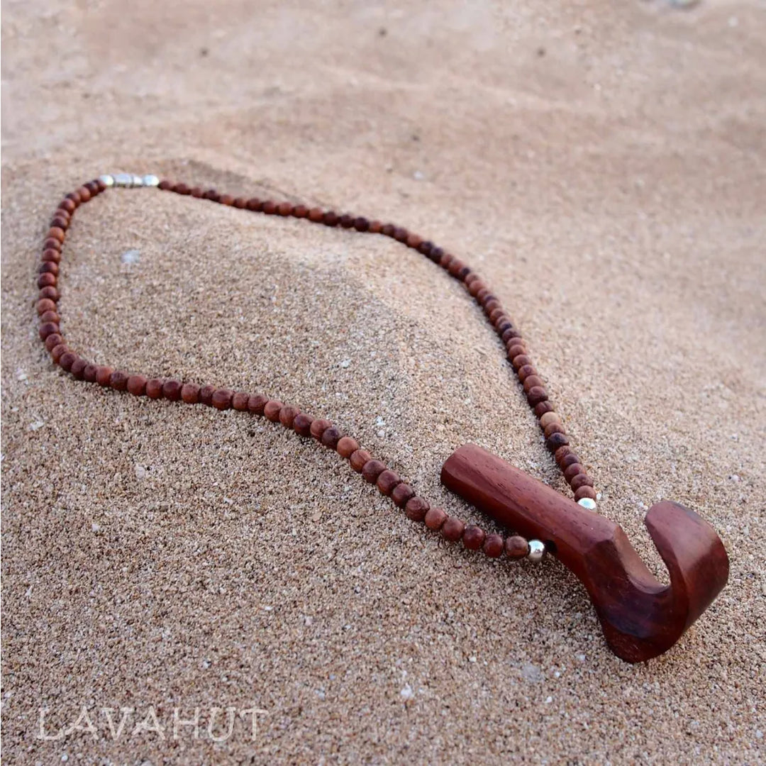 Palaoa Wooden Pendant Hawaiian Necklace - Made in Hawaii