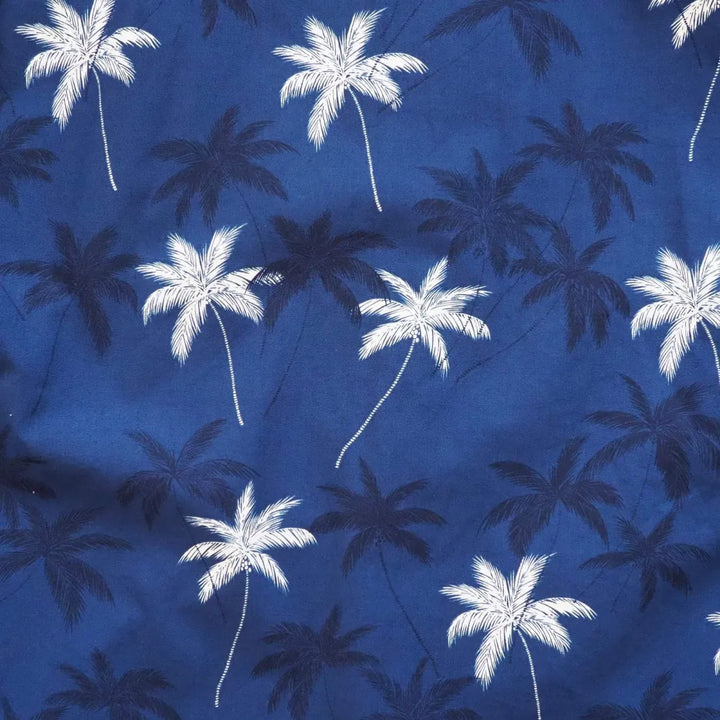 Palm Beach Blue Hawaiian Cotton Shirt - Made in Hawaii