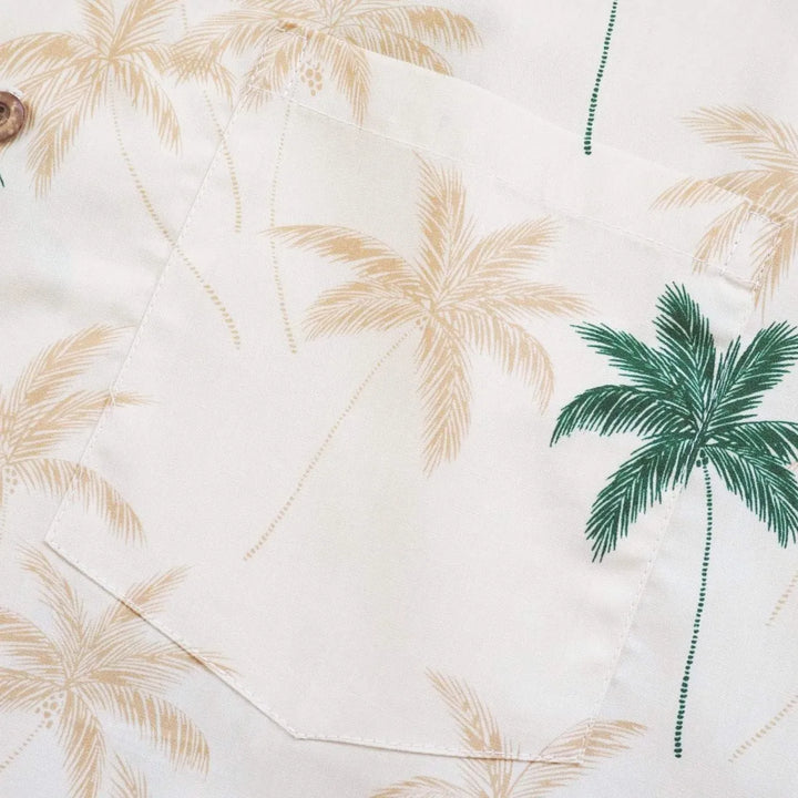 Palm Beach Cream Hawaiian Cotton Shirt - Made in Hawaii