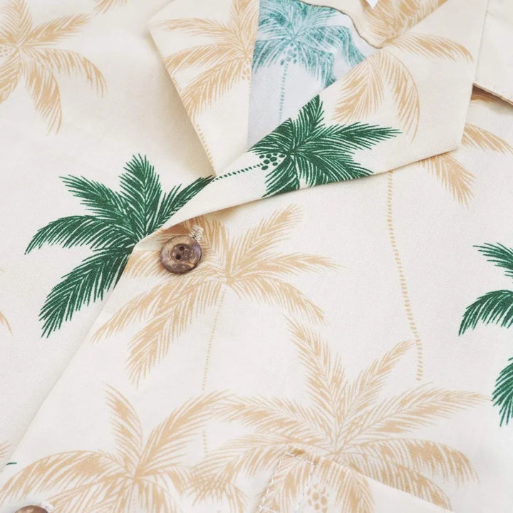 Palm Beach Cream Hawaiian Cotton Shirt - Made in Hawaii