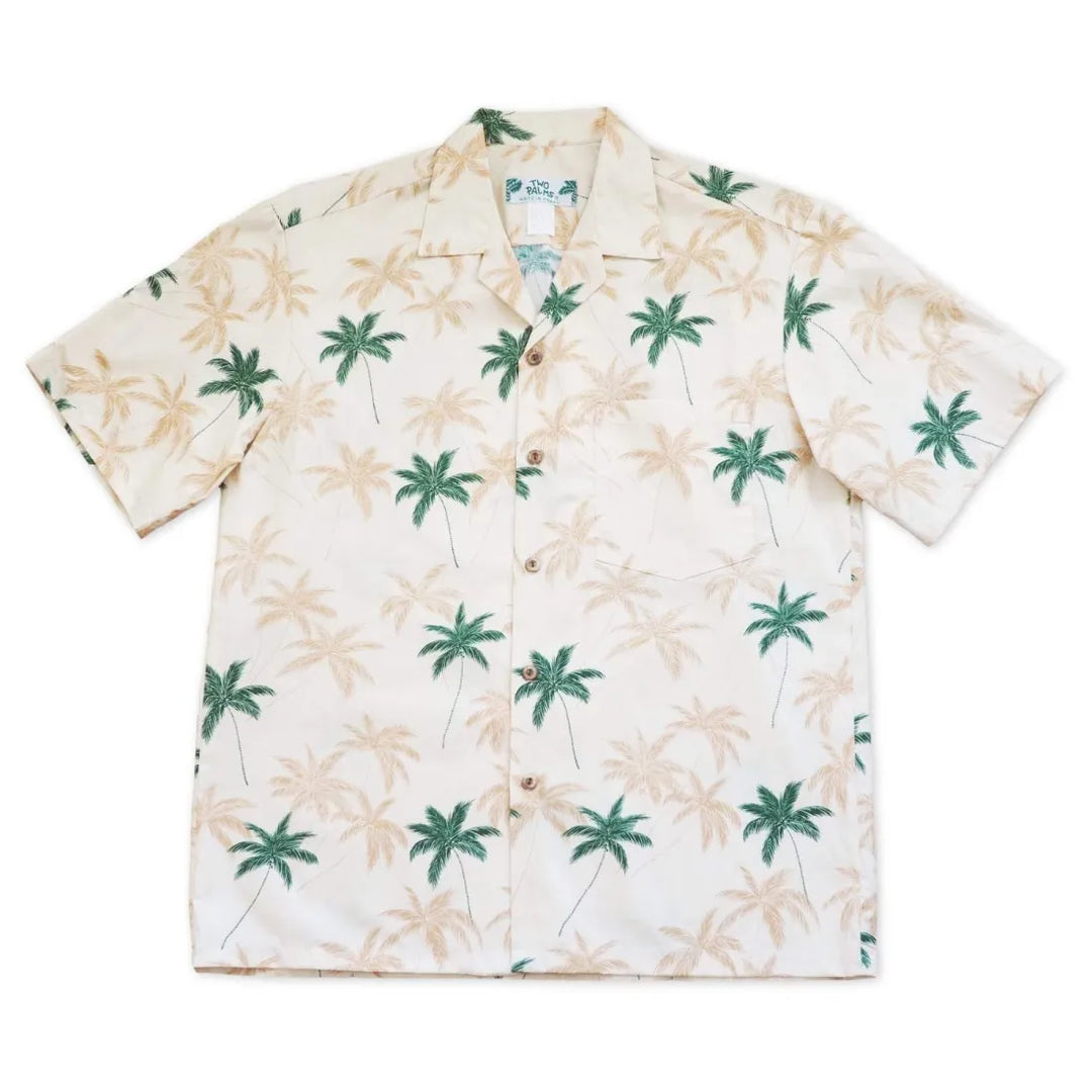 Palm Beach Cream Hawaiian Cotton Shirt - Made in Hawaii