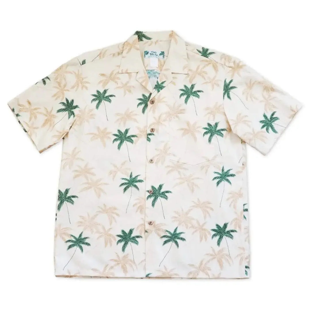 Palm Beach Cream Hawaiian Cotton Shirt - Made in Hawaii