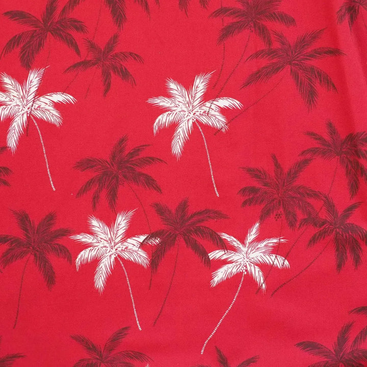 Palm Beach Red Hawaiian Cotton Shirt - Made in Hawaii