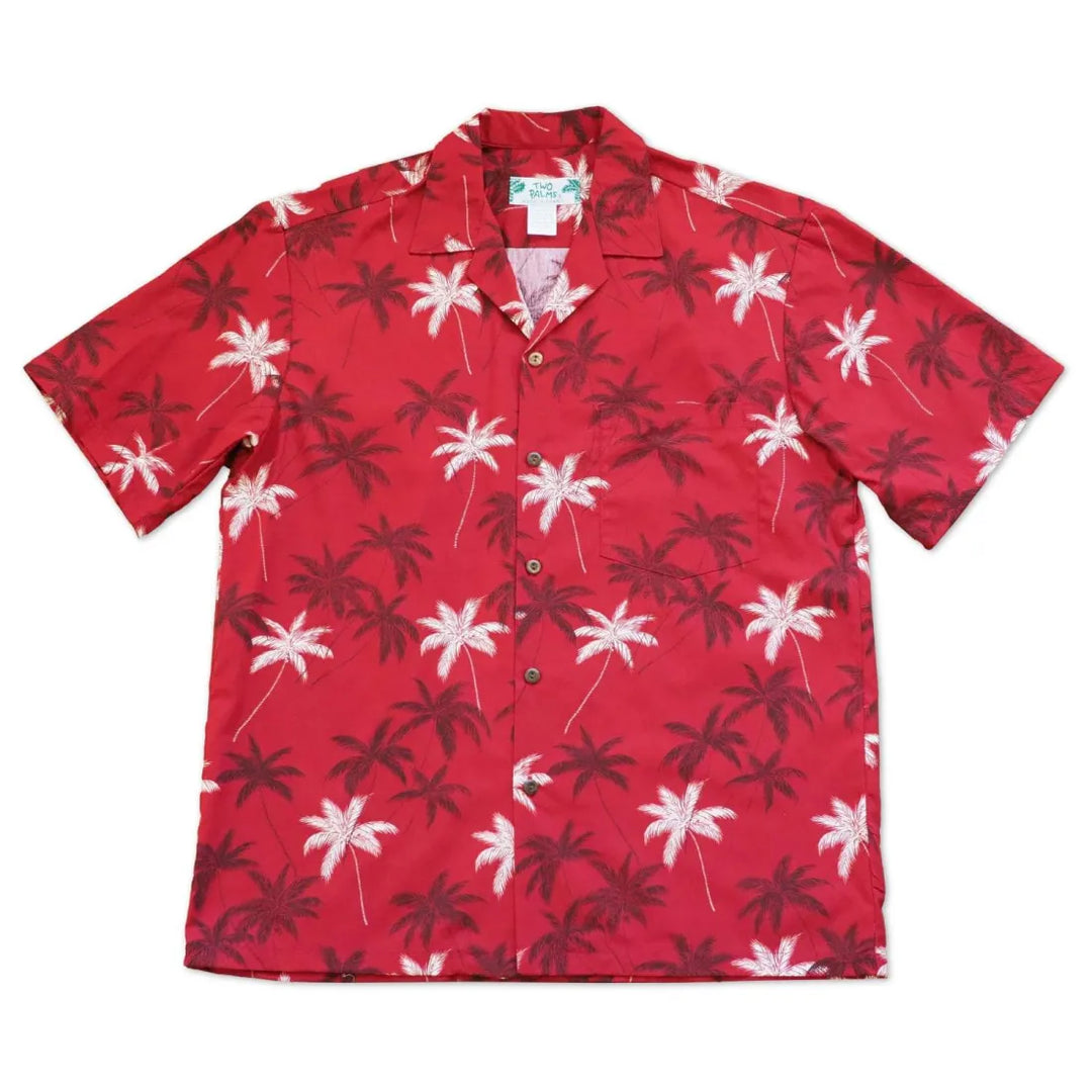 Palm Beach Red Hawaiian Cotton Shirt - Made in Hawaii