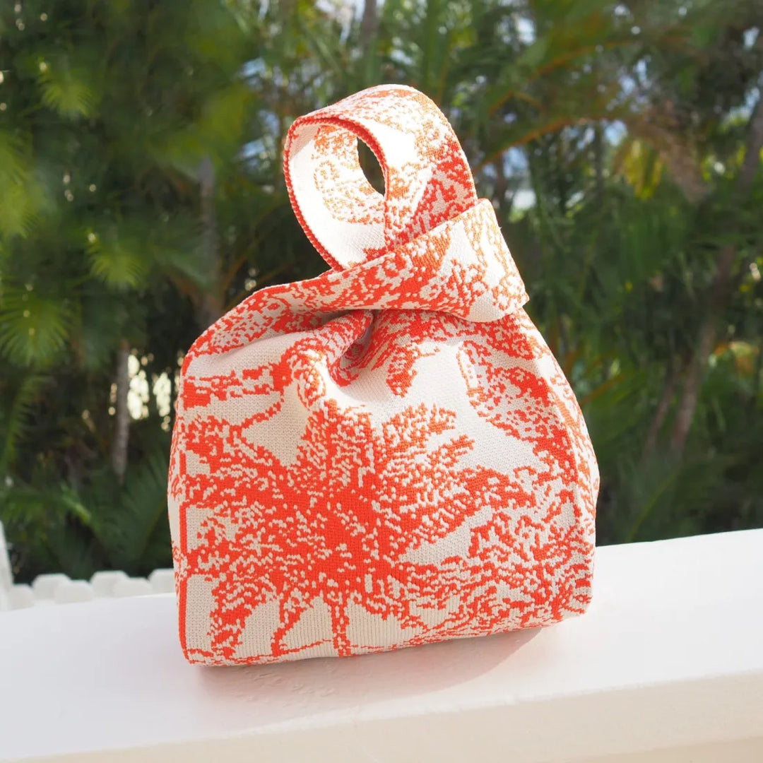 Palm Breeze Orange Knot Bag - Made in Hawaii