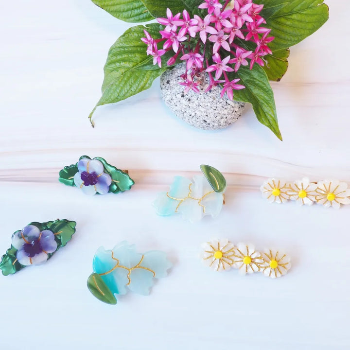 Pansy Mini Hair Clip Set - Made in Hawaii