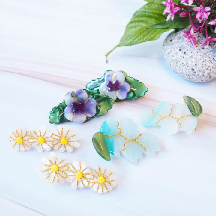 Pansy Mini Hair Clip Set - Made in Hawaii