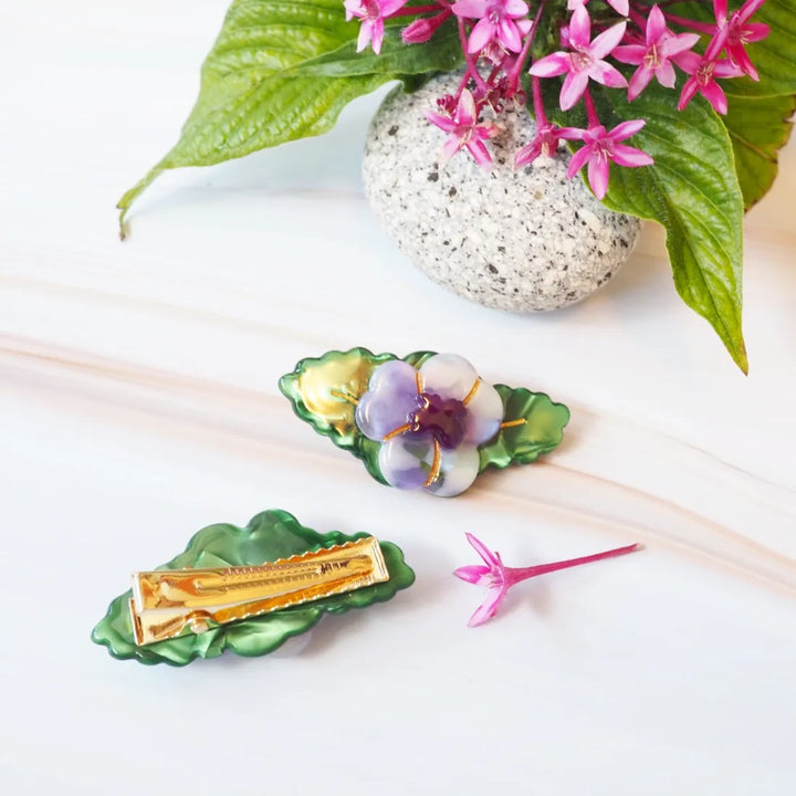 Pansy Mini Hair Clip Set - Made in Hawaii