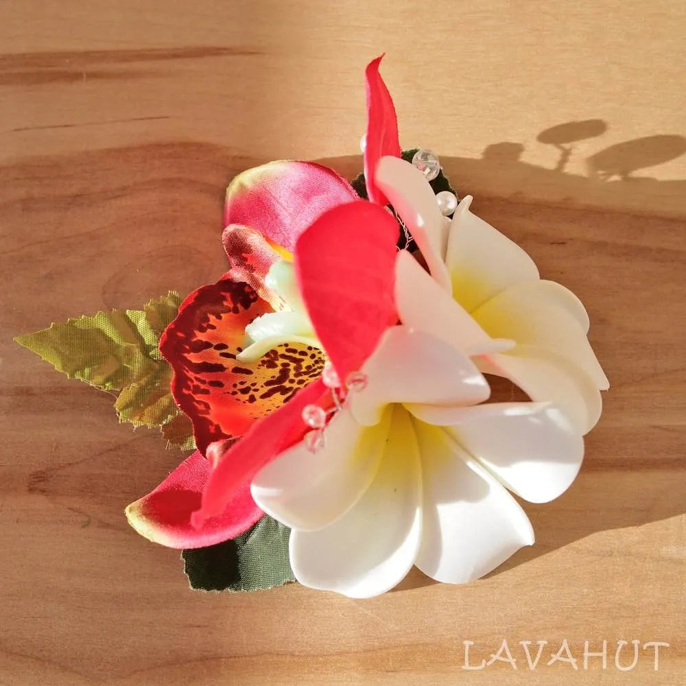 Paradise Red Hawaiian Flower Hair Clip - Made in Hawaii