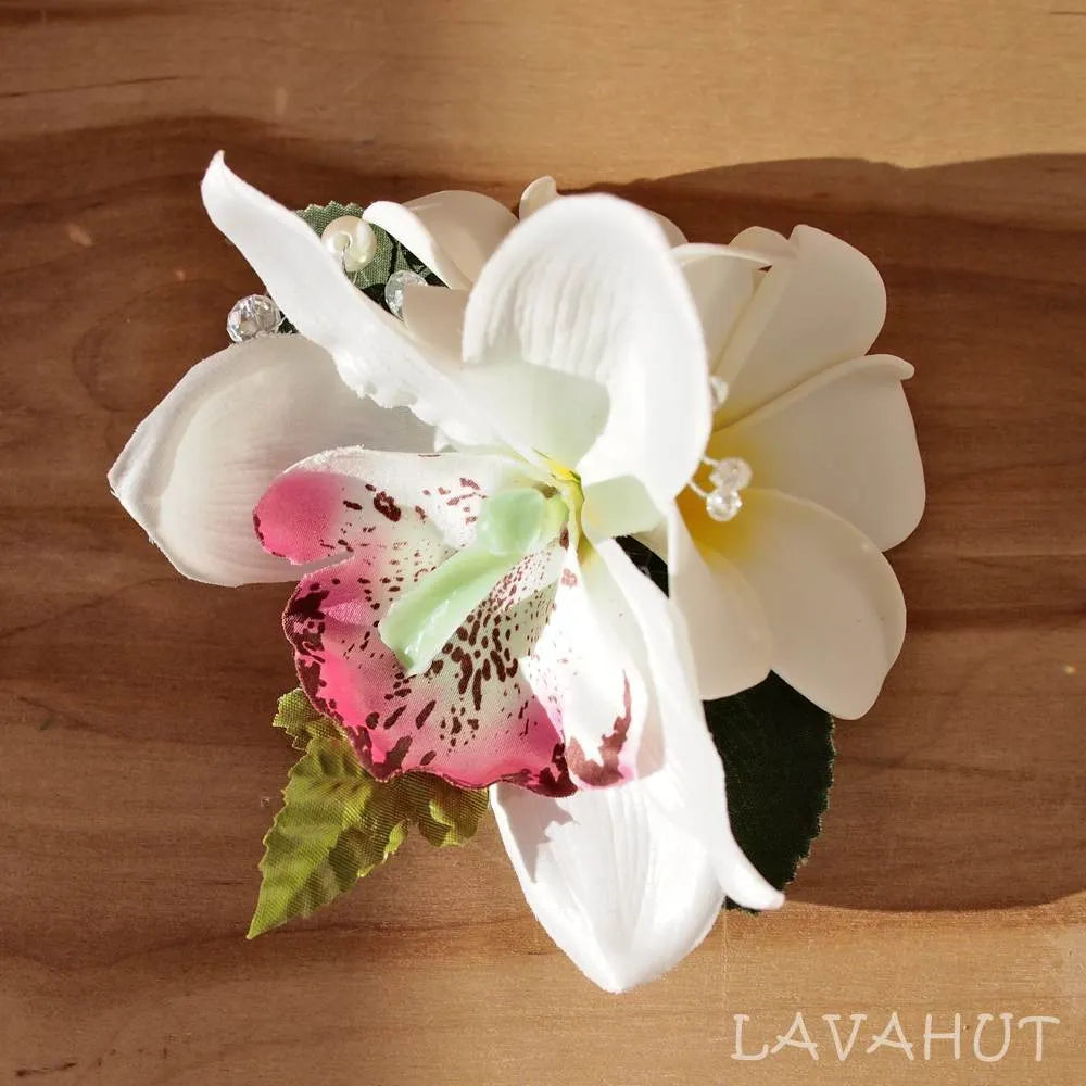 Paradise White Hawaiian Flower Hair Clip - Made in Hawaii