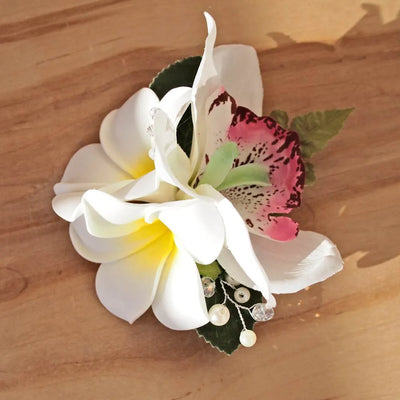 Paradise White Hawaiian Flower Hair Clip - Made In Hawaii