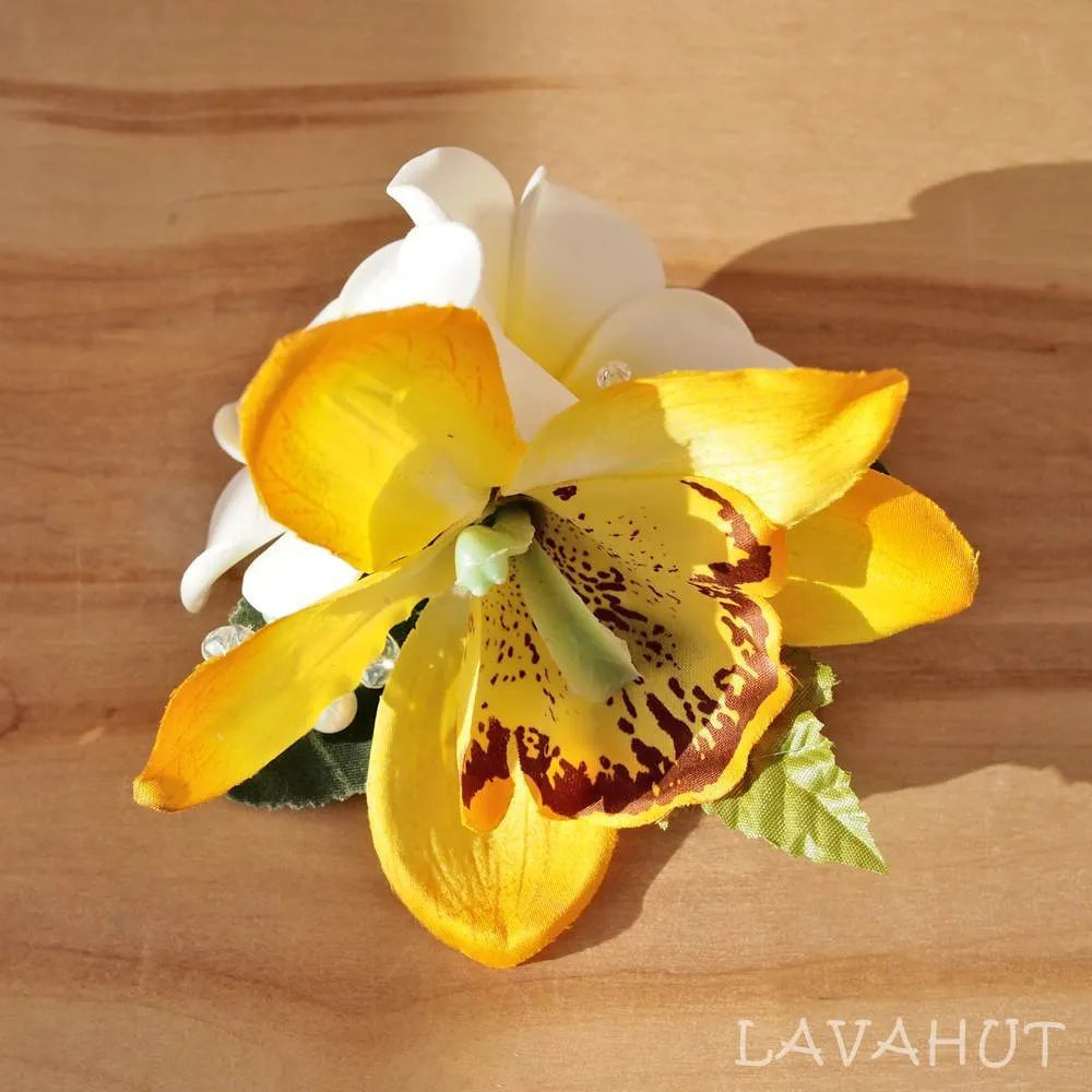 Paradise Yellow Hawaiian Flower Hair Clip - Made in Hawaii