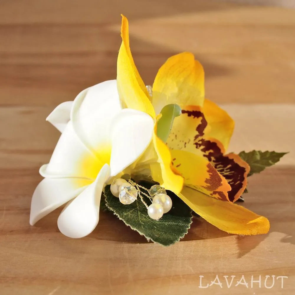 Paradise Yellow Hawaiian Flower Hair Clip - Made in Hawaii