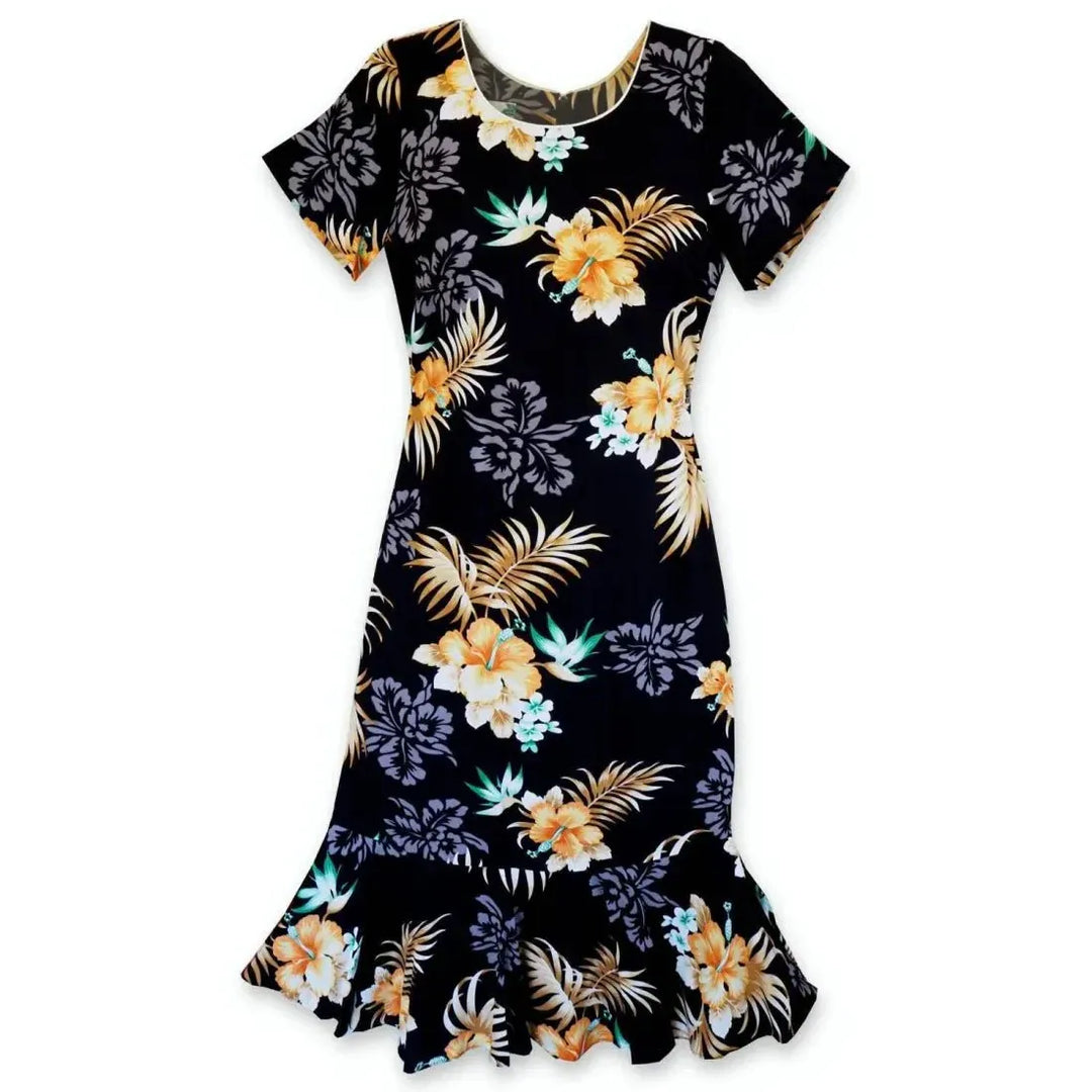 Passion Black Laka Hawaiian Dress for Island Getaways M / Black Passion Black Laka Hawaiian Dress for Island Getaways M / Black