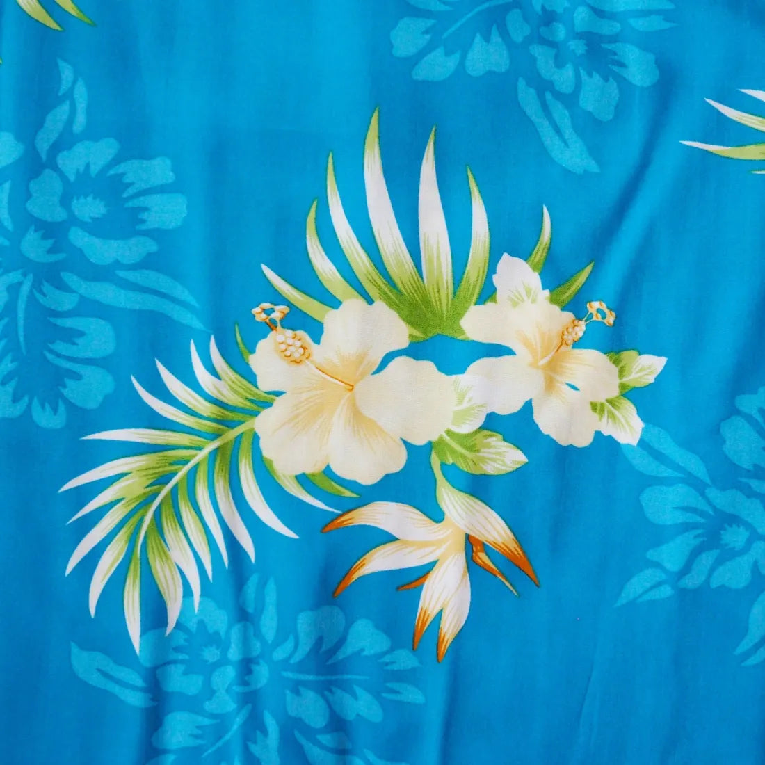 Passion Blue Hawaiian Rayon Fabric By The Yard - Made In Hawaii