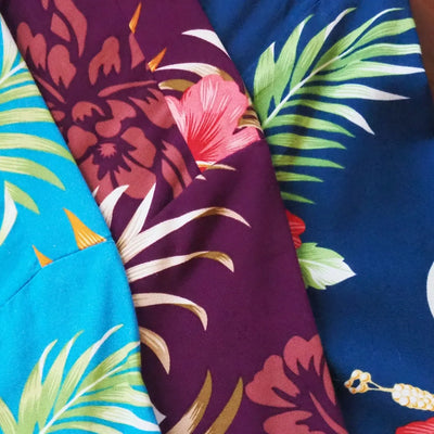 Passion Blue Hawaiian Rayon Fabric By The Yard - Made In Hawaii