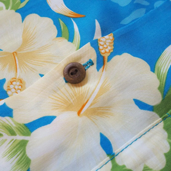 Passion Blue Hawaiian Rayon Shirt - Made in Hawaii