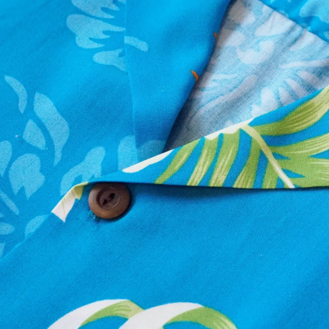 Passion Blue Hawaiian Rayon Shirt - Made in Hawaii