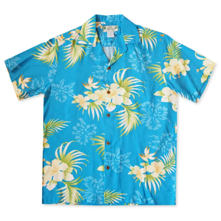 Passion Blue Hawaiian Rayon Shirt - Made in Hawaii