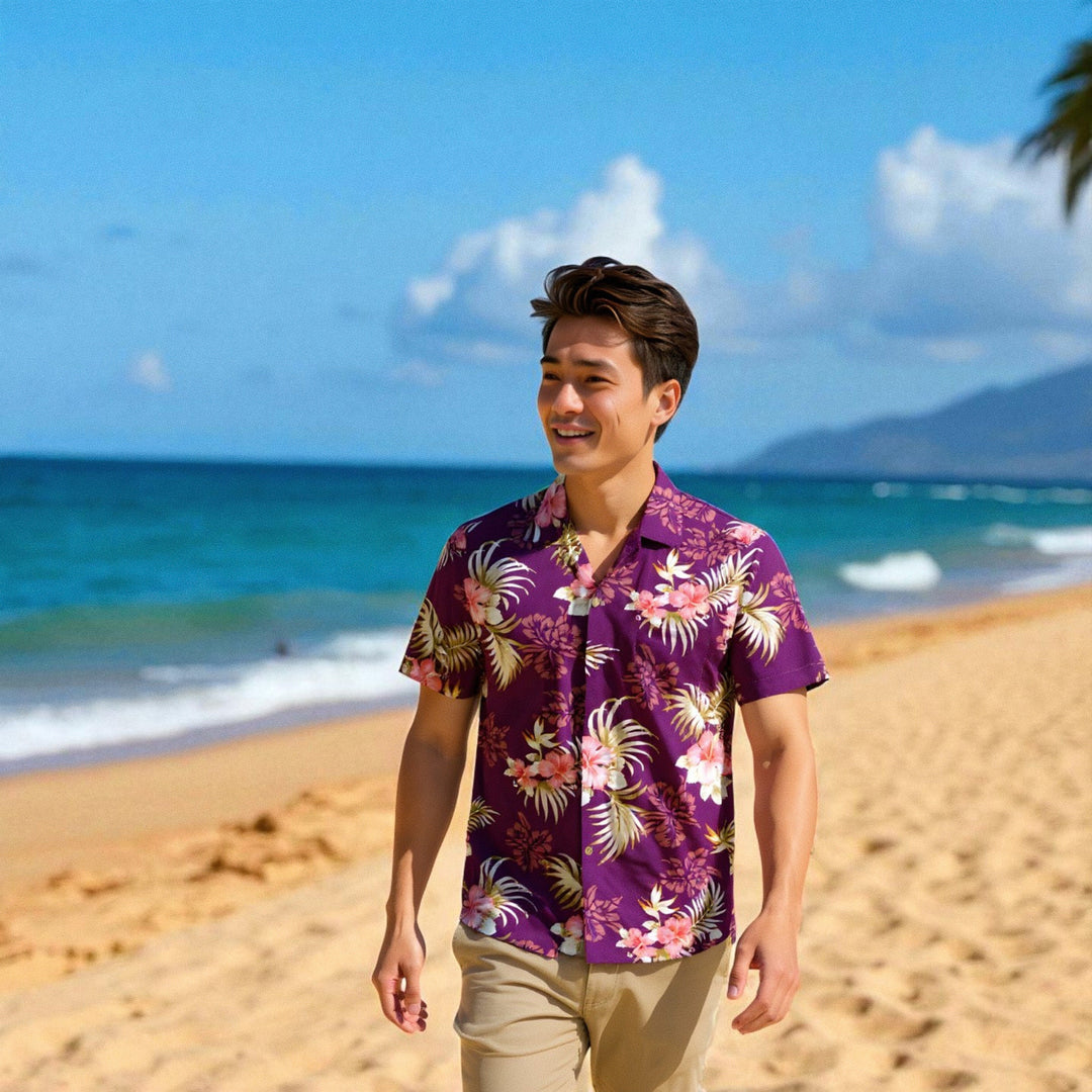 Passion Purple Hawaiian Rayon Shirt Made in Hawaii