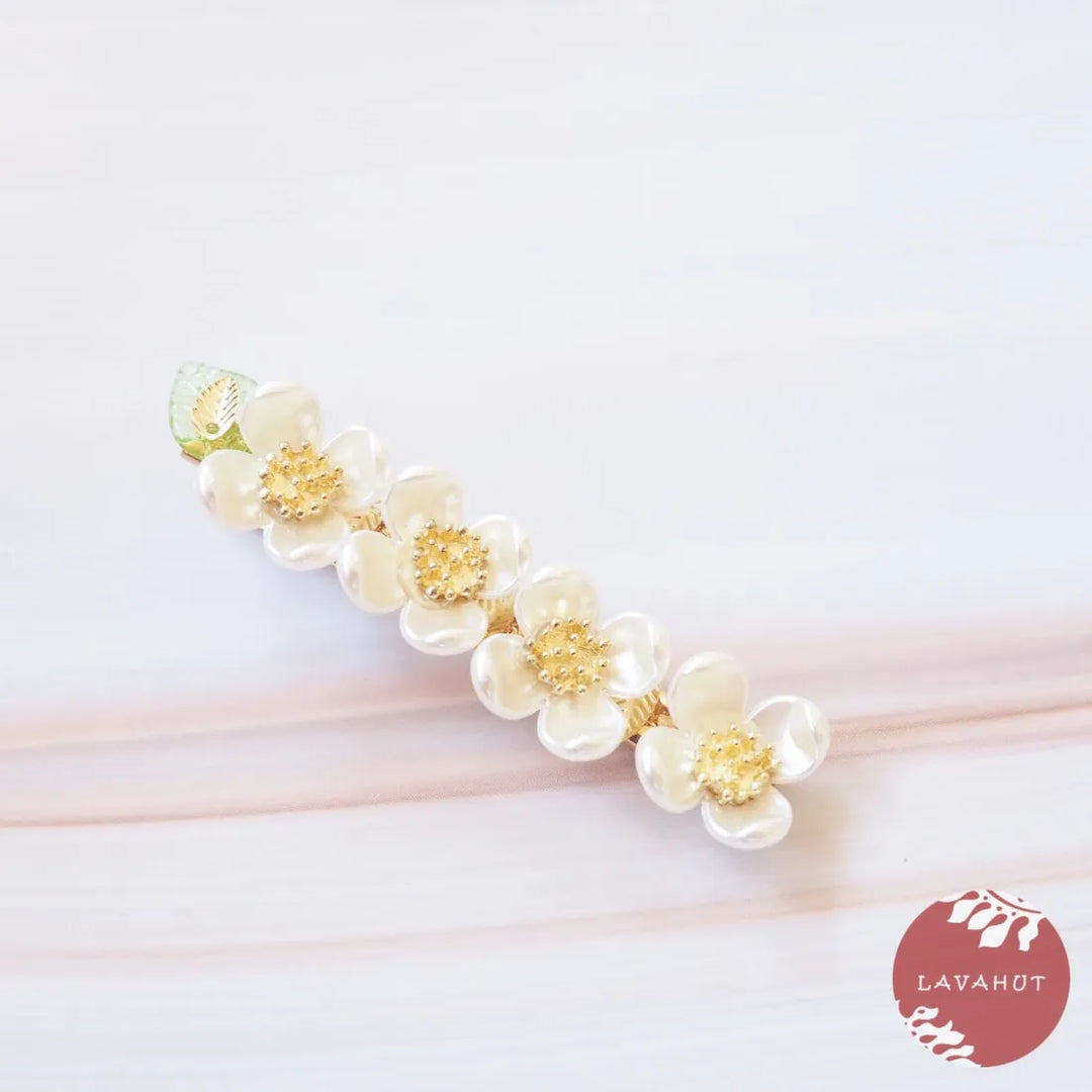 Pearly Blooms Hair Clips - Made in Hawaii