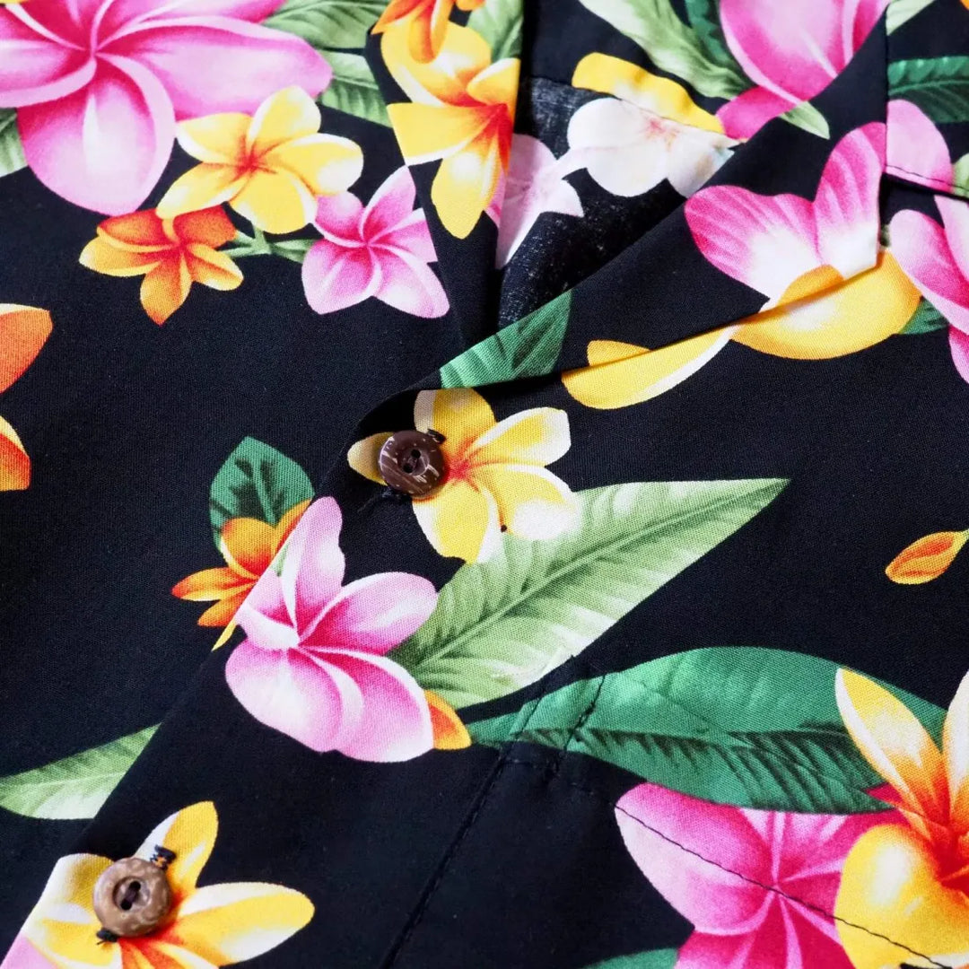 Pebble Black Hawaiian Rayon Shirt - Made in Hawaii