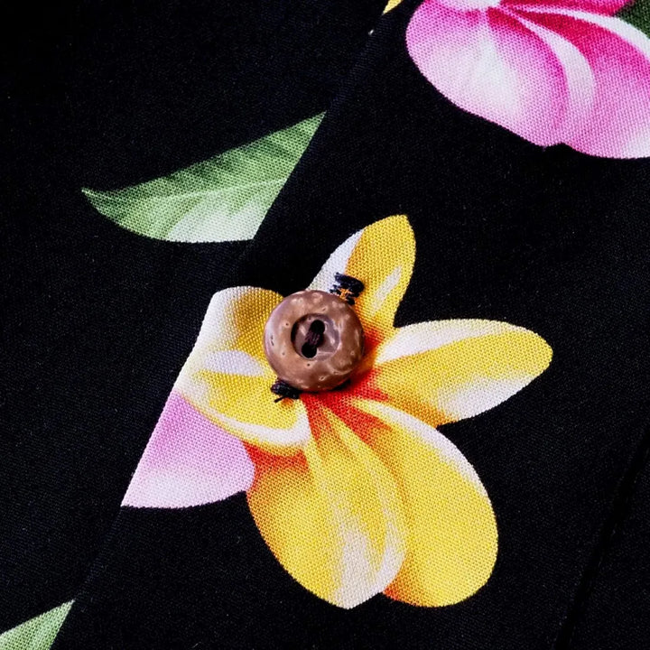 Pebble Black Hawaiian Rayon Shirt - Made in Hawaii