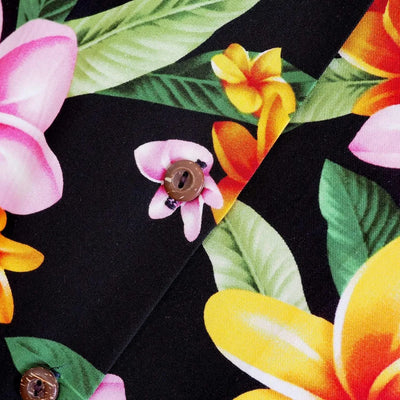 Pebble Black Lady’s Hawaiian Rayon Blouse - Made In Hawaii
