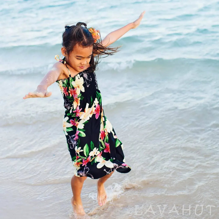 Pebble Black Sunkiss Hawaiian Girl Dress - Made in Hawaii