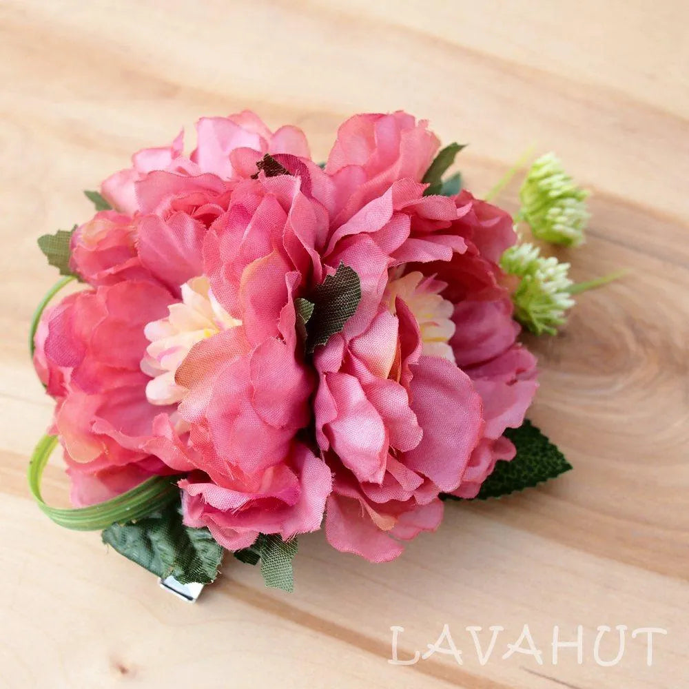 Peony Paeony Hawaiian Flower Hair Clip - Made in Hawaii