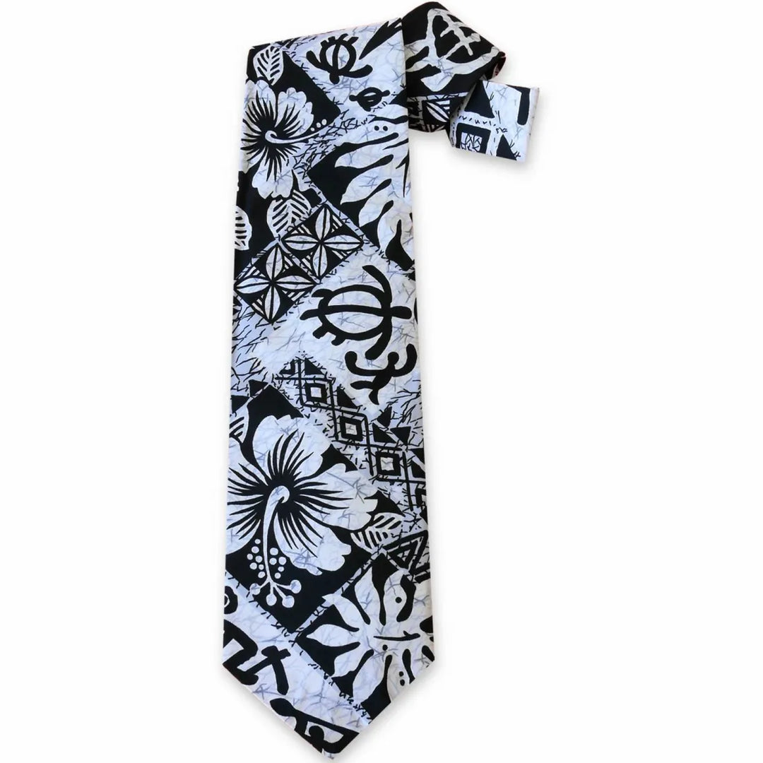 Petroglyph Black Hawaiian Necktie - Made in Hawaii