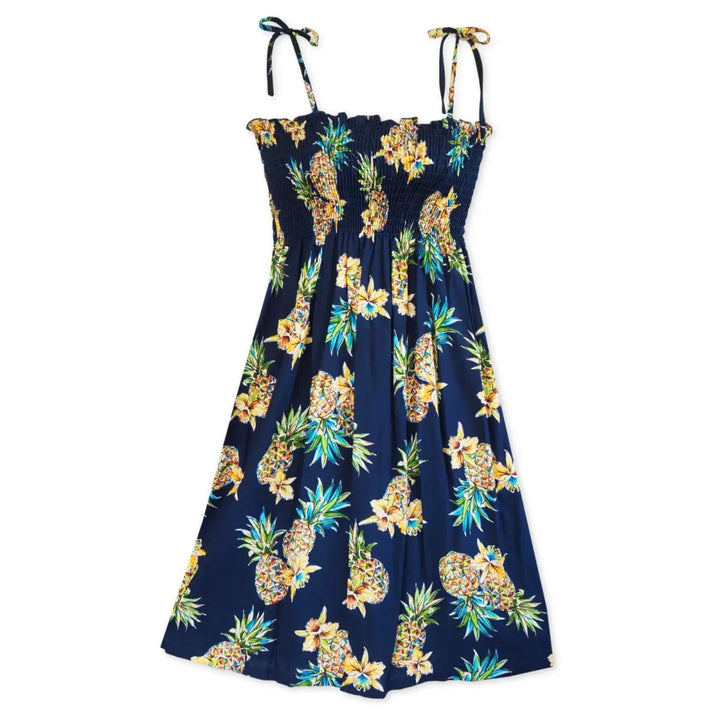 Pineapple Blue Moonkiss Hawaiian Dress - Made in Hawaii