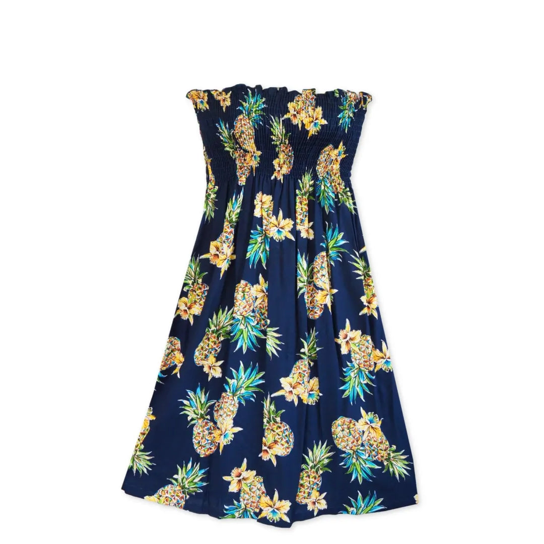 Pineapple Blue Moonkiss Hawaiian Dress - Made in Hawaii