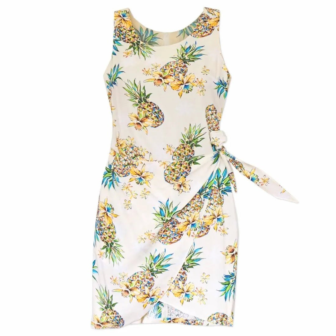 Pineapple Cream Honi Hawaiian Dress – Authentic Hawaiian Women's Dress by Lavahut