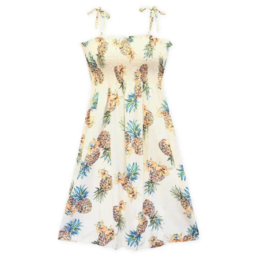 Pineapple Cream Moonkiss Hawaiian Dress Made in Hawaii