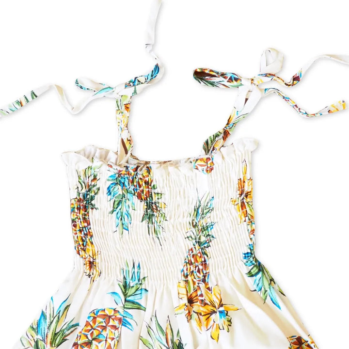 Pineapple Cream Sunkiss Hawaiian Girl Dress - Made in Hawaii