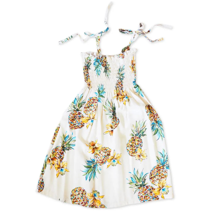 Pineapple Cream Sunkiss Hawaiian Girl Dress - Made in Hawaii