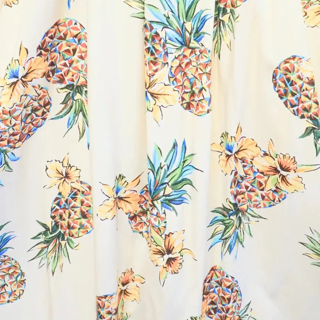 Pineapple Cream Women’s Hawaiian Rayon Shirt - Made in Hawaii