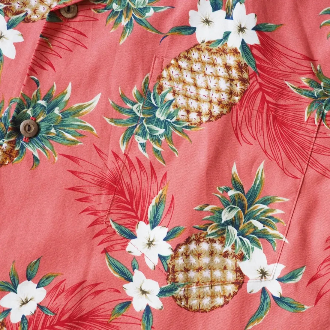 Pineapple Jam Pink Hawaiian Cotton Shirt - Made In Hawaii