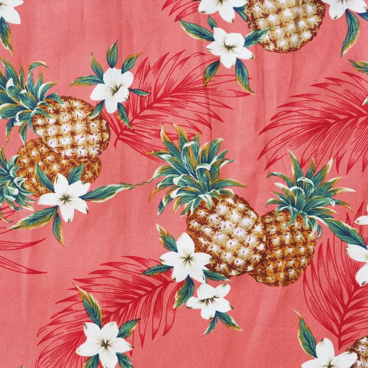 Pineapple Jam Pink Hawaiian Cotton Shirt - Made in Hawaii